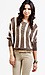 Striped Loose Knit High Low Sweater Thumb 1
