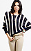 Striped Loose Knit High Low Sweater Thumb 1