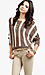 Striped Loose Knit High Low Sweater Thumb 2