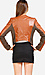 Draped Collar Leatherette Jacket Thumb 3