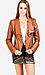 Draped Collar Leatherette Jacket Thumb 1