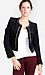 Collar Chain Leopard Trim Jacket Thumb 1