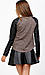 Faux Leather Sleeve Knit Top Thumb 3
