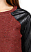 Faux Leather Sleeve Knit Top Thumb 4