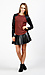 Faux Leather Sleeve Knit Top Thumb 5
