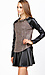 Faux Leather Sleeve Knit Top Thumb 2