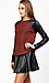 Faux Leather Sleeve Knit Top Thumb 2