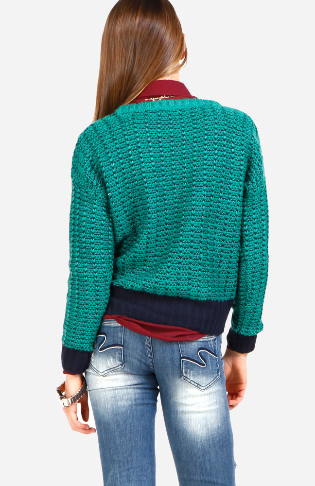 Varsity League Sweater in Green DAILYLOOK