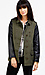 Leatherette Sleeve Army Jacket Thumb 1