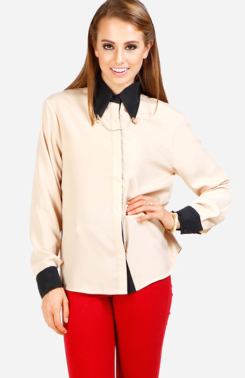 Skull Chain Jewel Blouse Slide 1
