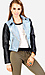 Faux Leather Denim Jacket Thumb 1