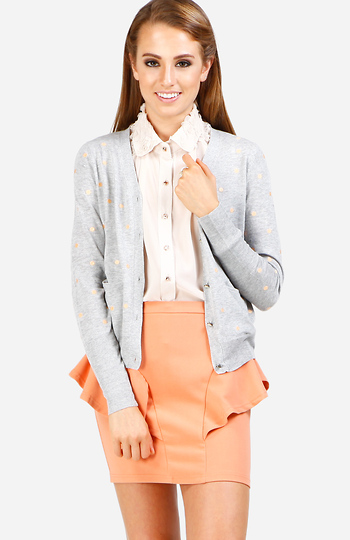 Metallic Polka Dot Cardigan Slide 1
