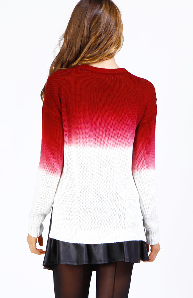 Ombre Sweater in Burgundy DAILYLOOK