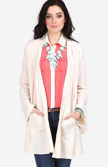 Pleated Back Draped Jacket Slide 1
