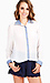 High Low Button Down Trim Top Thumb 1