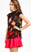 Floral Print Drape Back Top Thumb 2