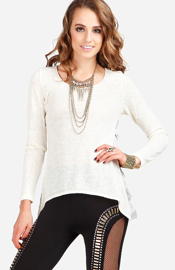 Striped Back High Low Top Slide 1
