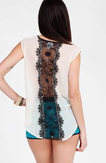 High Low Lace Back Top Slide 1