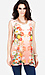 Floral Print Split Back Top Thumb 1