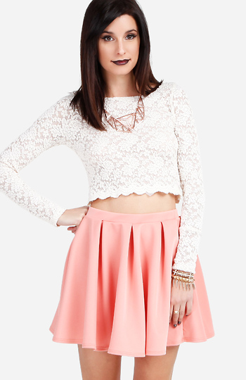 Full Lace Long Sleeve Crop Top Slide 1