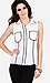 Black Piping Sleeveless Top Thumb 1