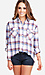 Open Back Plaid Shirt Thumb 1