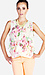Draped Floral Print Top Thumb 1