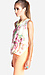 Draped Floral Print Top Thumb 2