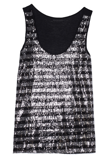 Sequins Striped Tank Top Slide 1