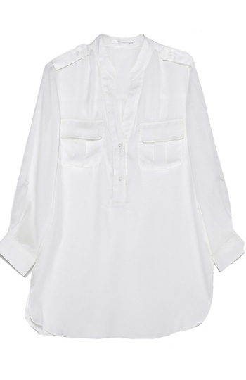 Sheer White Blouse Slide 1