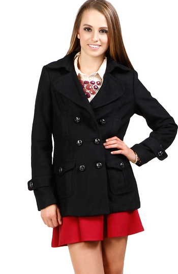 Double Breasted Pea Coat Slide 1