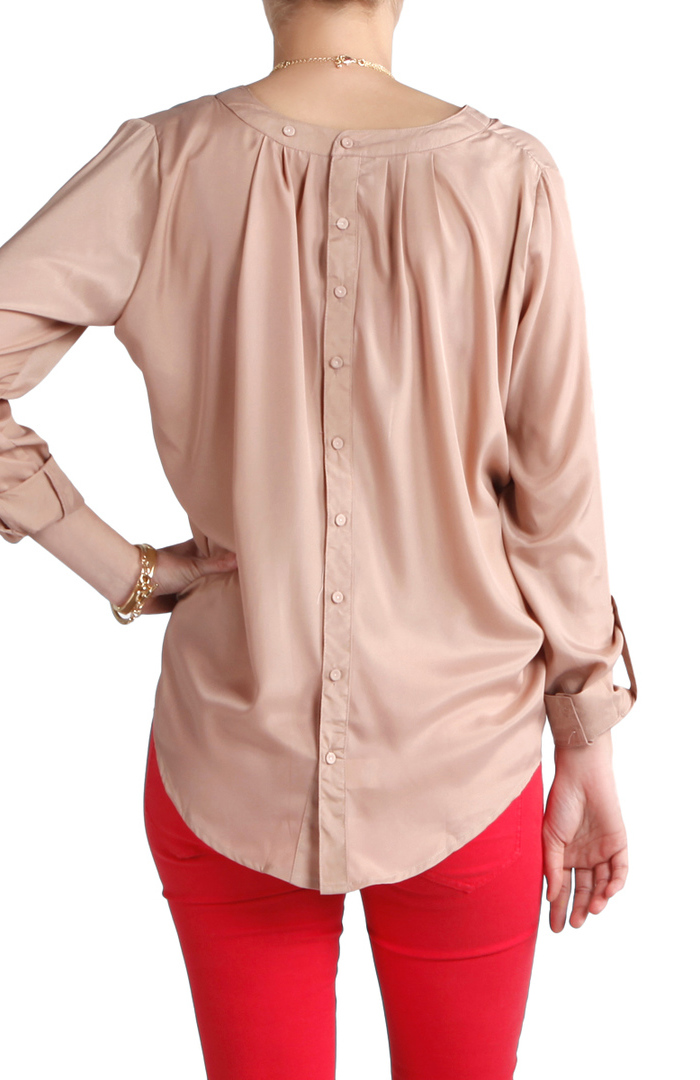 gathered v neck