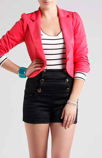Cropped Jersey Blazer Slide 1