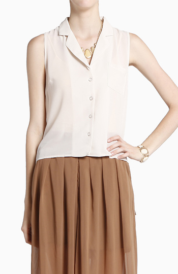 Cut Out Sleeveless Top Slide 1
