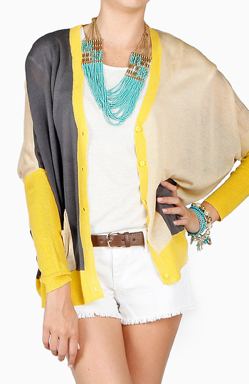 Color Block Pocket Cardigan Slide 1