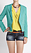 Green Striped Cuff Blazer Thumb 1