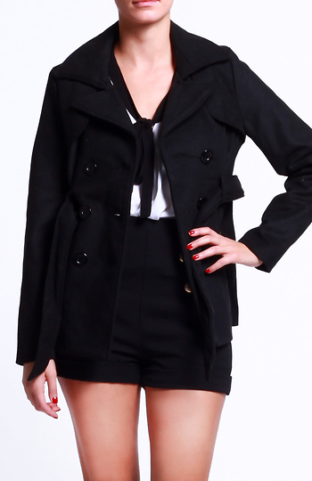Double Button Trench Coat Slide 1
