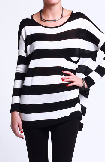 Oversized Bold Stripe Top Slide 1