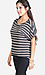 Striped Mesh Insert Tee Thumb 3