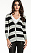 Striped V-Neck Cardigan Thumb 1
