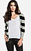 Striped V-Neck Cardigan Thumb 4