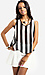 Sheer Striped Bow Back Top Thumb 1