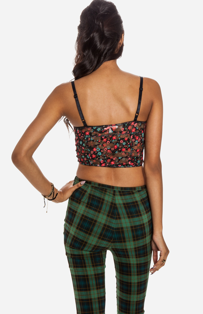 Floral Bustier Bralette in Black DAILYLOOK