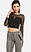 Long Sleeve Mesh Crop Top Thumb 1