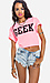 Geek Printed Crop Top Thumb 1