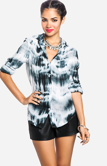 Gauzy Tie Dye Shirt Slide 1