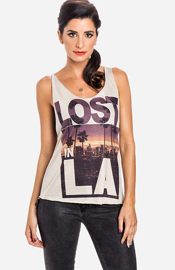 Lost In L.A. Tank in Taupe | DAILYLOOK