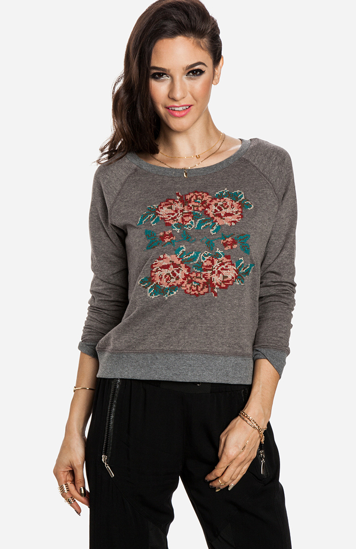 cameo rose sweatshirt dress