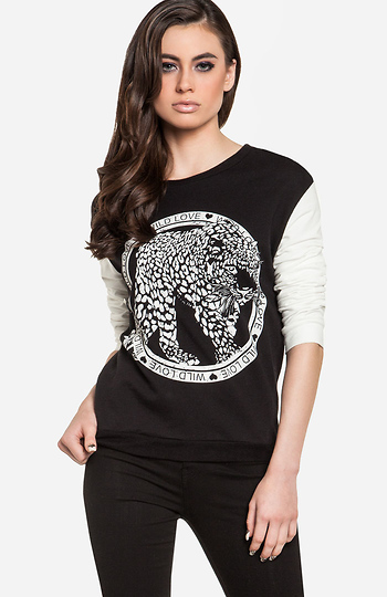 Wild Love Leopard Sweatshirt Slide 1