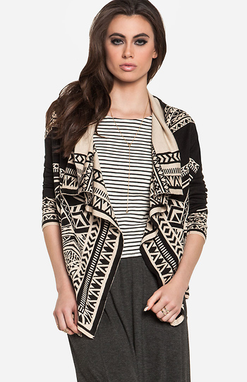 Scenic Tribal Print Sweater Slide 1